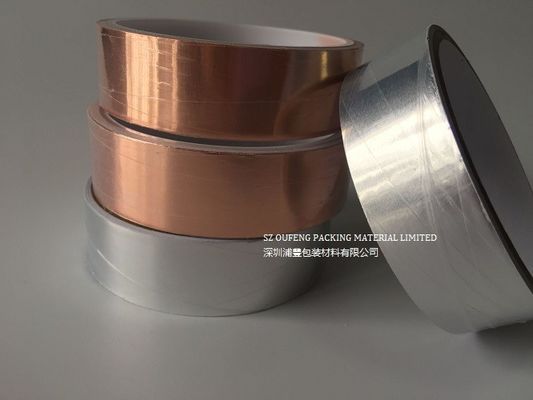 Beli Pita Perekat Die Cut Antistatik Foil Tembaga Konduktif / Aluminium Foil Backing pita isolasi perekat online manufacture