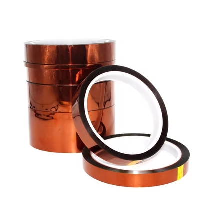 Pita Amber Kekuatan Polyimide Dengan Silicone Adhesive Kapton Pita Ketebalan 0,06mm Temp Resistance