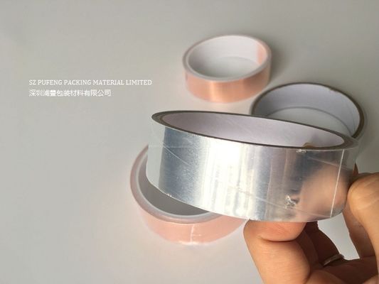 Kekuatan Tarik Tinggi 20um-100um Copper Foil Tape, RoHS Aluminium Foil Tape Tahan Panas