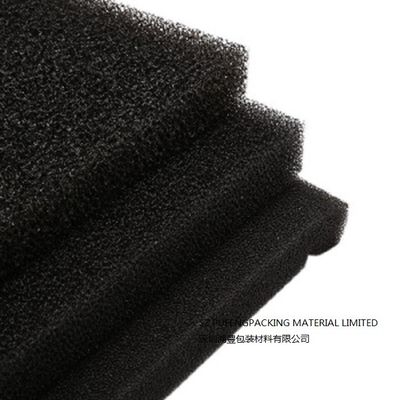 Bahan Filter Busa Sel Terbuka RoHS Hitam, 10 PPI Reticulated Polyurethane Foam Sheet