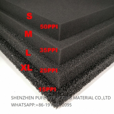 Bahan Filter Busa Poliuretan Retikulasi Filter Spons Akuarium Air 10-60PPI